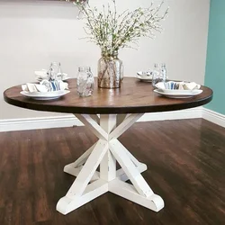 Round wood tables for the kitchen photo