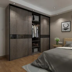 Wardrobes And Wallpaper In The Bedroom Photo