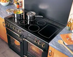 Electric stove with oven in the kitchen photo