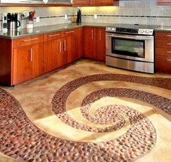 Stone floor in the kitchen photo