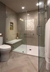 Перегородка в ванной комнаты с кабиной фото