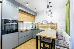 Photo Of A Kitchen Without Handles In Loft Style
