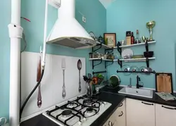 Photo of a gas pipe and hood in the kitchen