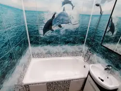 Panels in the bathroom photo with dolphins