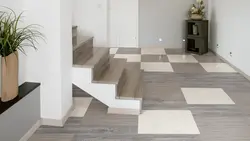 Quartz vinyl tiles on the wall in the hallway photo