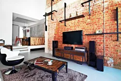 Living room in loft style with TV photo
