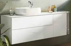 Белые тумбы с раковиной в ванной фото