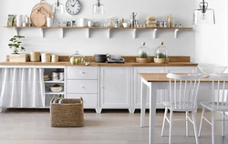 Kitchen shelves in Scandinavian style photo