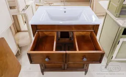 Bathroom vanity cabinet made of wood photo