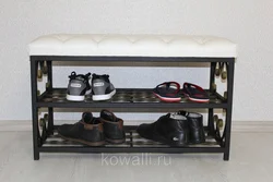 Bench for shoes in the hallway with a seat photo