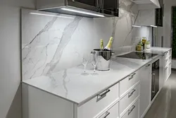 Тарҳи ошхона бо акс countertop мармар сафед