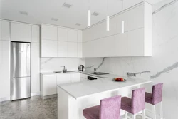 Kitchen Design With White Marble Countertop Photo