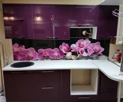 Панели в кухню на стены фото с цветами