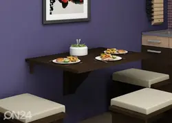 Столы на кухню фото которые крепятся к стене