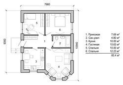 Projects Of Houses With Two Bedrooms Free Drawings And Photos