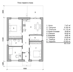 Projects of houses with two bedrooms free drawings and photos