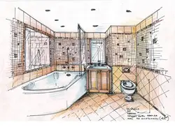 Bathroom interior drawn