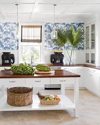 Palm Trees In The Kitchen Interior