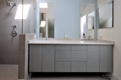 Bathroom interior white cabinet