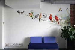 Living Room Interior With Birds