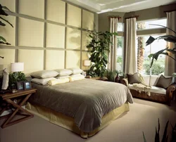 Natural interior in the bedroom