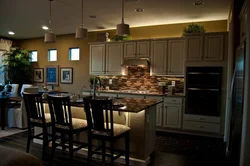 Light kitchen in the interior