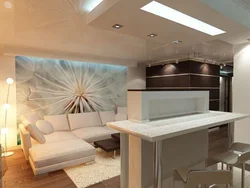 3D interior of kitchen living room