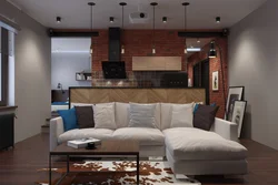 Mətbəx interyerində loft divan