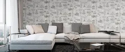 Artex wallpaper in the living room interior