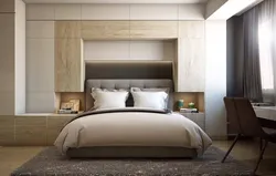 Bedroom interior bed with nightstand