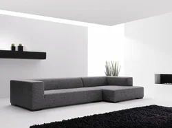 Қонақ бөлмесінің интерьеріндегі диван минимализм