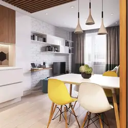 Brick slats in the kitchen interior