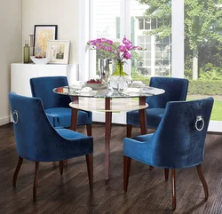 Velor chairs in the kitchen interior