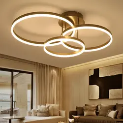 Round lamps in the living room interior