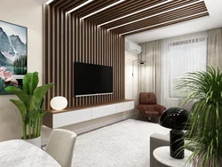 3D slats in the living room interior