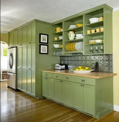 Color of dishes in the kitchen interior