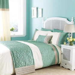 Textile color in the bedroom interior