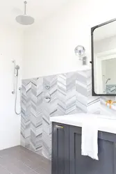 Chevron tiles in the bathroom interior