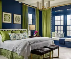 Yellow And Blue In The Bedroom Interior