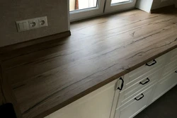 Nordic oak countertop in the kitchen interior