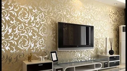 Wallpaper With Patterns In The Living Room Interior