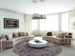 Round kitchen living room design