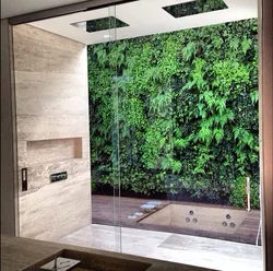 Bathroom design with grass