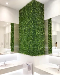 Bathroom design with grass