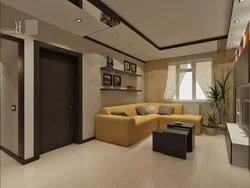 Design of a rectangular walk-through living room