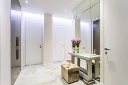 Hallway design white marble