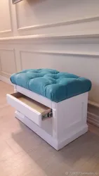 Ottoman for hallway with shoe box photo