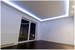 Suspended ceiling with lighting around the perimeter photo of the living room