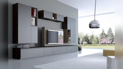 TV cabinet in the living room in a modern style photo