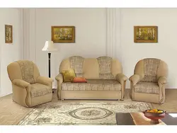 Sofa with armchairs set for the living room photo